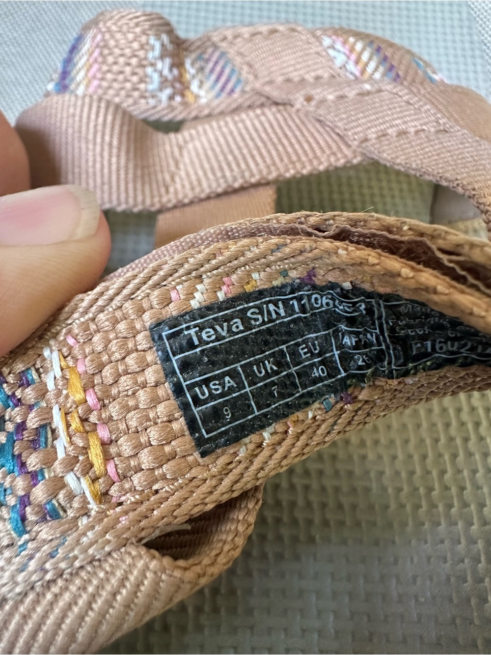 Teva Sandals Arivaca Aviles Tan Platform Sport Shoes Outdoor Pattern Size 9 - Picture 15 of 16